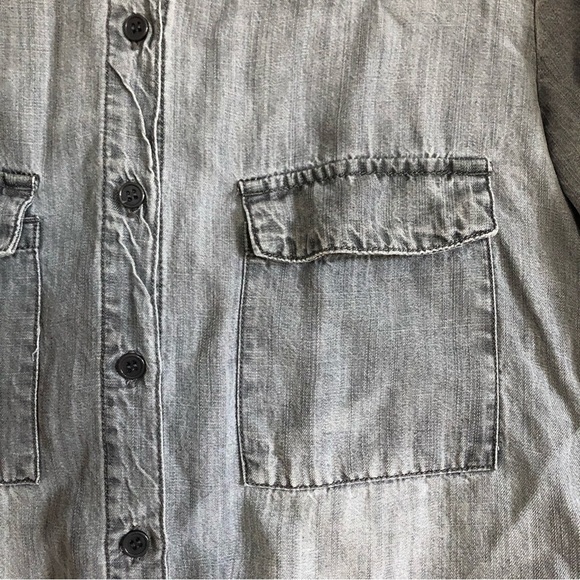 Celebrity Pink Tencel Patchwork Button Down Shirt Small - Picture 9 of 9